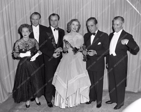 1954 Oscars Bette Davis Greer Garson Humphrey Bogart George Sanders aa1954-53</br>Los Angeles Newspaper press pit reprints from original 4x5 negatives for Academy Awards.