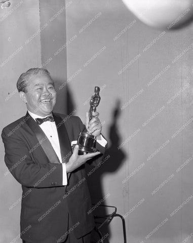 1955 Oscars James Wong Howe cinematographer Academy Awards aa1955-04</br>Los Angeles Newspaper press pit reprints from original 4x5 negatives for Academy Awards.