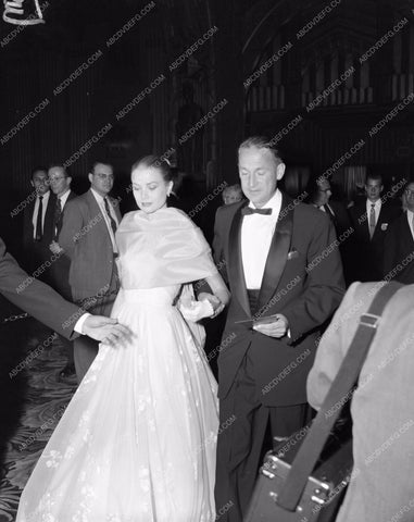 1955 Oscars Grace Kelly arriving Academy Awards aa1955-10</br>Los Angeles Newspaper press pit reprints from original 4x5 negatives for Academy Awards.