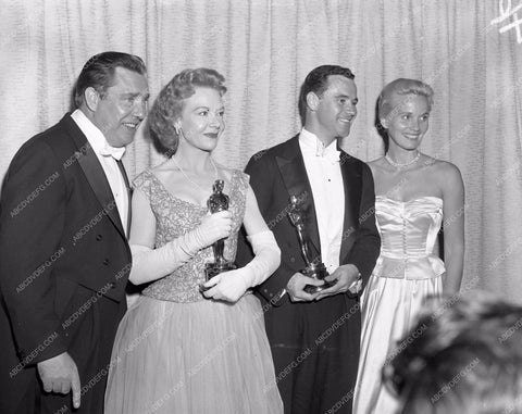 1955 Oscars Jo Van Fleet Jack Lemmon Eva Marie Saint Academy Awa aa1955-32</br>Los Angeles Newspaper press pit reprints from original 4x5 negatives for Academy Awards.
