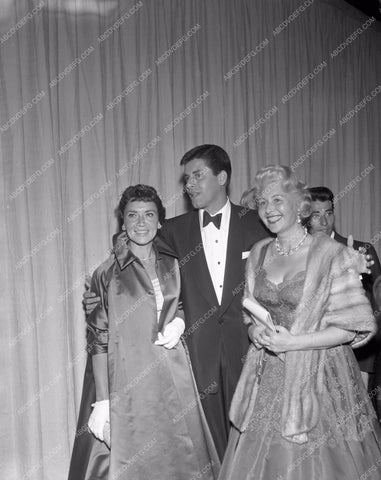 1955 Oscars Jerry Lewis and wife Patti Sheila Graham Academy Awards aa1955-51</br>Los Angeles Newspaper press pit reprints from original 4x5 negatives for Academy Awards.