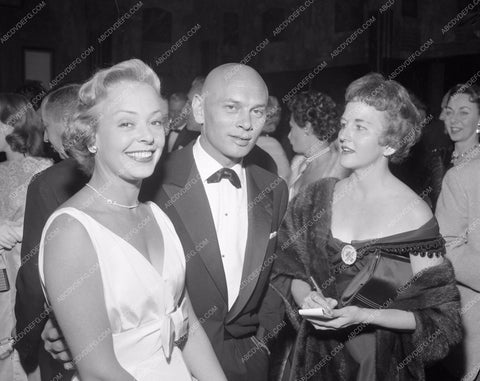1956 Oscars Virginia Gilmore Yul Brynner Academy Awards aa1956-24</br>Los Angeles Newspaper press pit reprints from original 4x5 negatives for Academy Awards.
