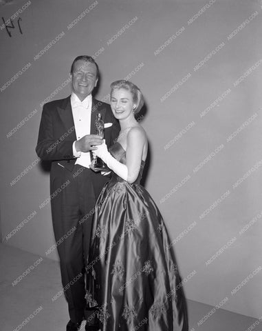 1956 Oscars John Wayne Joanne Woodward Academy Awards aa1956-28</br>Los Angeles Newspaper press pit reprints from original 4x5 negatives for Academy Awards.