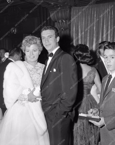 1957 Oscars Shelley Winters Anthony Franciosa Academy Awards aa1956-55</br>Los Angeles Newspaper press pit reprints from original 4x5 negatives for Academy Awards.