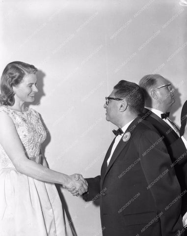 1958 Oscars Ingrid Bergman and reporter Academy Awards aa1958-02</br>Los Angeles Newspaper press pit reprints from original 4x5 negatives for Academy Awards.