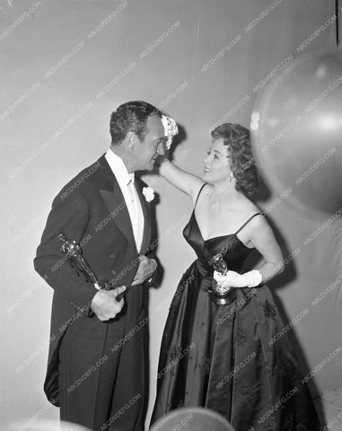 1958 Oscars Susan Hayward David Niven Academy Awards aa1958-14</br>Los Angeles Newspaper press pit reprints from original 4x5 negatives for Academy Awards.