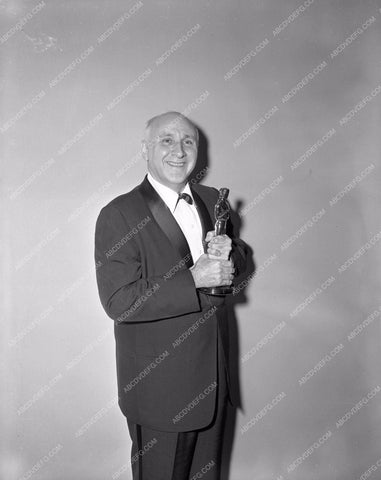 1958 Oscars Dimitri Tiomkin and his statue Academy Awards aa1958-50</br>Los Angeles Newspaper press pit reprints from original 4x5 negatives for Academy Awards.