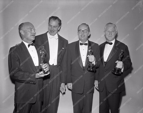 1958 Oscars Vincent Price and others Academy Awards aa1958-53</br>Los Angeles Newspaper press pit reprints from original 4x5 negatives for Academy Awards.