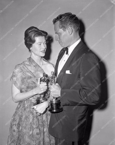 1959 Oscars Charlton Heston and who Academy Awards aa1959-24</br>Los Angeles Newspaper press pit reprints from original 4x5 negatives for Academy Awards.