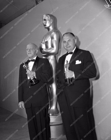 1959 Oscars technical folks and their statues Academy Awards aa1959-40</br>Los Angeles Newspaper press pit reprints from original 4x5 negatives for Academy Awards.