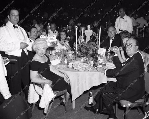1959 Oscars Ed Wynn guests at dinner table Academy Awards aa1959-41</br>Los Angeles Newspaper press pit reprints from original 4x5 negatives for Academy Awards.