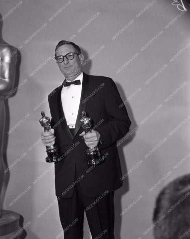 1959 Oscars technical folks and their statues Academy Awards aa1959-44</br>Los Angeles Newspaper press pit reprints from original 4x5 negatives for Academy Awards.