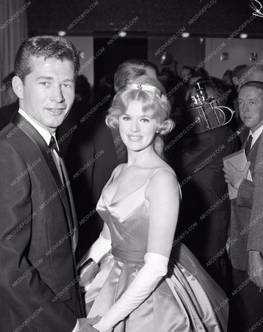 1959 Oscars Connie Stevens and date arriving Academy Awards aa1959-71</br>Los Angeles Newspaper press pit reprints from original 4x5 negatives for Academy Awards.