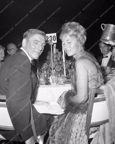1960 Oscars Burt Lancaster and wife maybe Academy Awards aa1960-09</br>Los Angeles Newspaper press pit reprints from original 4x5 negatives for Academy Awards.