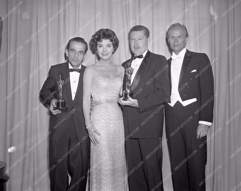 1960 Oscars Polly Bergen Richard Widmark Academy Awards aa1960-18</br>Los Angeles Newspaper press pit reprints from original 4x5 negatives for Academy Awards.