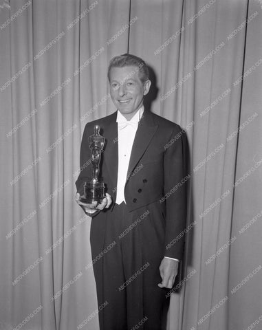 1960 Oscars Danny Kaye and statue Academy awards aa1960-34</br>Los Angeles Newspaper press pit reprints from original 4x5 negatives for Academy Awards.