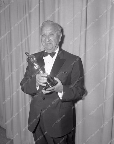 1960 Oscars Arthur Freed and statue Academy Awards aa1960-47</br>Los Angeles Newspaper press pit reprints from original 4x5 negatives for Academy Awards.