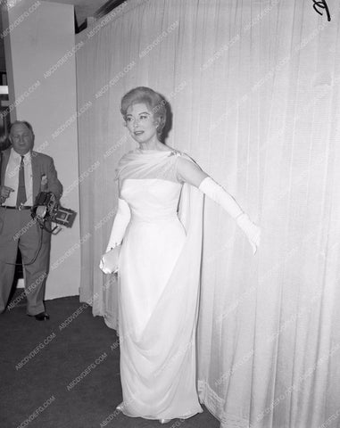 1960 Oscars Greer Garson fashion Academy Awards aa1960-56</br>Los Angeles Newspaper press pit reprints from original 4x5 negatives for Academy Awards.