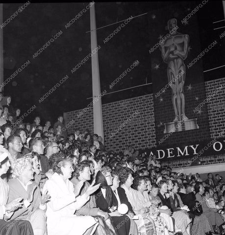 1960 Oscars throngs of fans outside Academy Awards aa1960-65</br>Los Angeles Newspaper press pit reprints from original 4x5 negatives for Academy Awards.