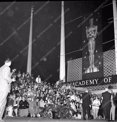 1960 Oscars throngs of fans outside Academy Awards aa1960-66</br>Los Angeles Newspaper press pit reprints from original 4x5 negatives for Academy Awards.