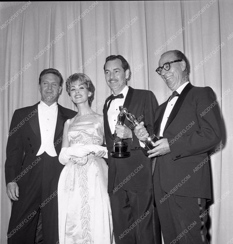 1960 Oscars Robert Stack Barbara Rush Academy Awards aa1960-70</br>Los Angeles Newspaper press pit reprints from original 4x5 negatives for Academy Awards.