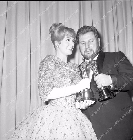 1960 Oscars Peter Ustinov Academy Awards aa1960-73</br>Los Angeles Newspaper press pit reprints from original 4x5 negatives for Academy Awards.