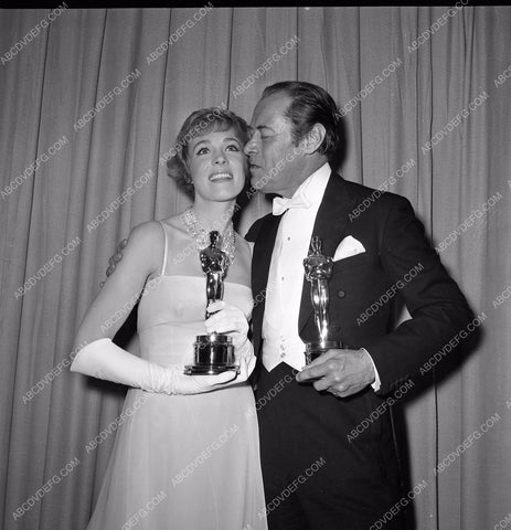 1964 Oscars Julie Andrews Rex Harrison Academy Awards aa1965-09</br>Los Angeles Newspaper press pit reprints from original 4x5 negatives for Academy Awards.
