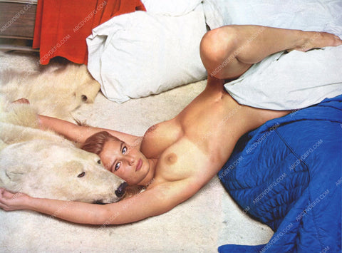 revealing Donna Michelle on her polar bear skin rug dp-0192