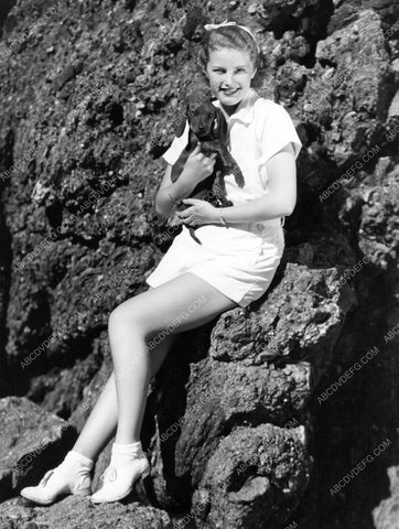 Jean Chatburn her little dog at the beach 8b20-0305