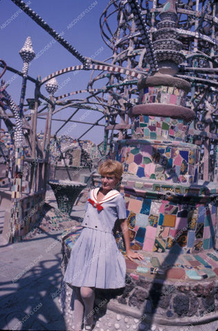 singer Petula Clark at Watts Towers 8b20-0527