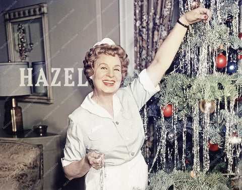 Shirley Booth decorates Christmas Tree TV show Hazel 8b20-0586