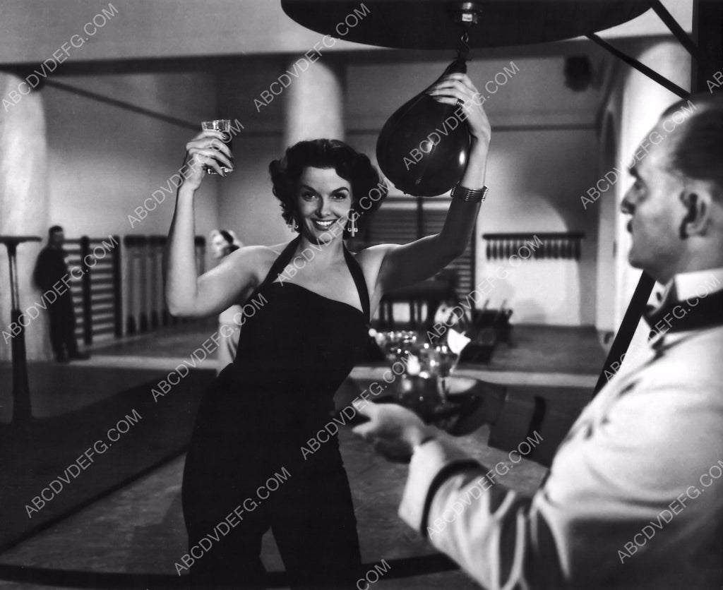 sexy Jane Russell glass of booze then hits the speed bag 8b20-10022