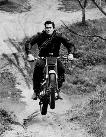 studly Clint Walker riding his motorcycle 8b20-10722