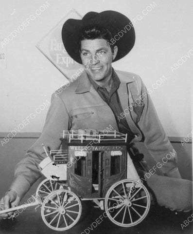 Dale Robertson with model of Wells Fargo Stagecoach 8b20-10821