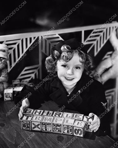 Shirley Temple spelled out in building blocks 8b20-1126