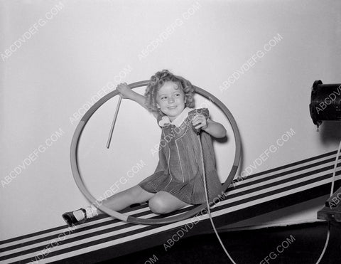 Shirley Temple w hoop and stick takes a selfie selfy (ahead of her time) 8b20-1127
