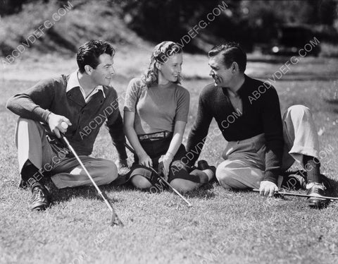 Robert Taylor Barbara Stanwyck Clark Gable shoot a round of golf 8b20-11784