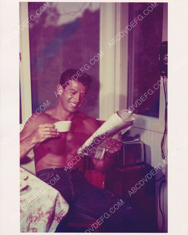 candid George Nader a cup of coffee and morning newspaper 8b20-12070