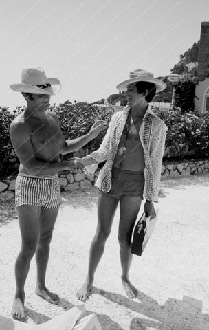 Tony Curtis George Hamilton in swim trunks 8b20-12931