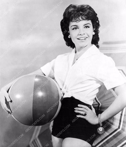 Annette Funicello cute in short shorts with beachball 8b20-13104