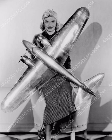 Lucille Ball w large model airplane film Five Came Back 8b20-14126