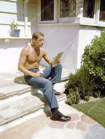 shirtless and rugged Guy Madison goes through the morning mail 8b20-14449
