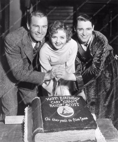 Randolph Scott Nancy Carroll Cary Grant cut birthday cake 8b20-14709