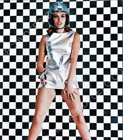 sexy Bond girl Karin Dor with crash helmet and gun 8b20-14939