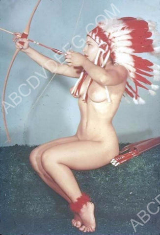 super sexy Native American Indian girl cheesecake pinup w Bow & Arrow 8b20-16647