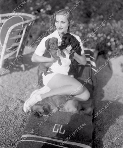 beautiful Carole Lombard out in the sun with her dogs 8b20-16781