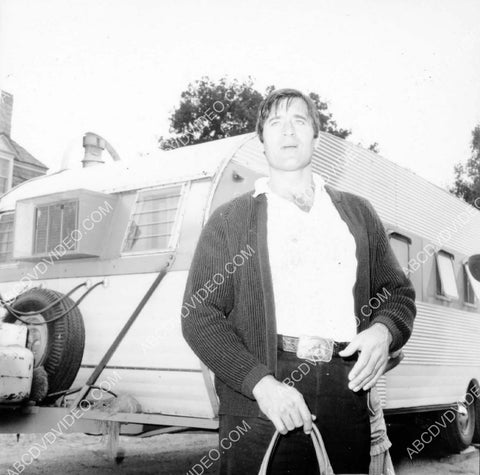 candid Clint Walker outside his trailer 8b20-17220