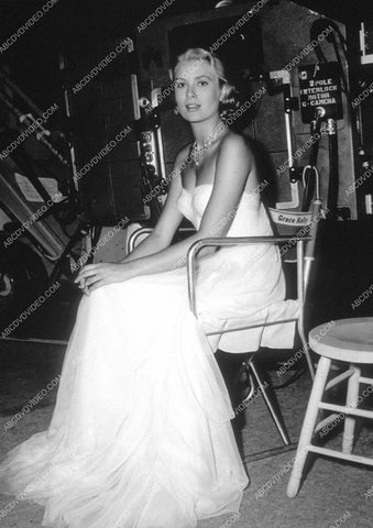 candid Grace Kelly sitting next movie camera boom on set 8b20-17605
