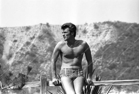 shirtless Clint Eastwood in his swim trunks 8b20-17968