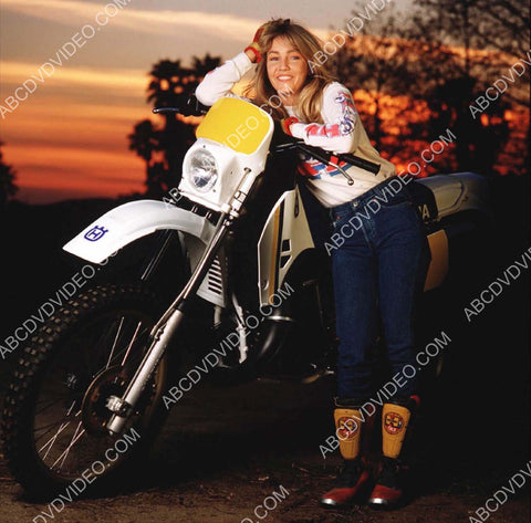 Heather Locklear and her motorcycle ready for cross country motorcross 8b20-18414